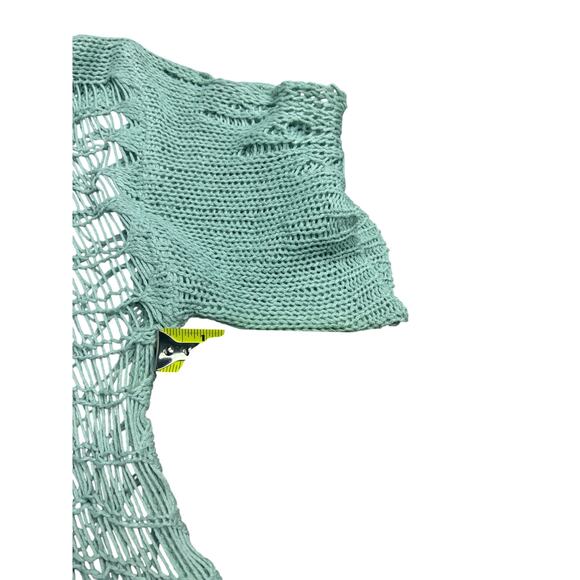 HYFVE Buckle Sweater Top Women’s Large Mint Green Loose Fit Boho Knit - Picture 6 of 7